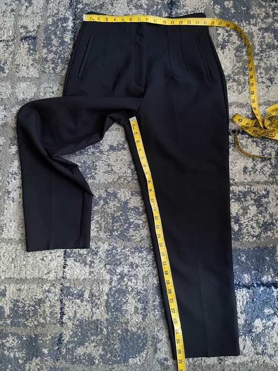 Zara Blogger Favorite Black High Waited Taper Leg Trousers Size L - Picture 10 of 13